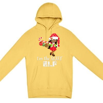 Im The Sassy Elf African American Christmas Premium Pullover Hoodie