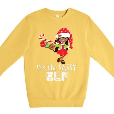 Im The Sassy Elf African American Christmas Premium Crewneck Sweatshirt