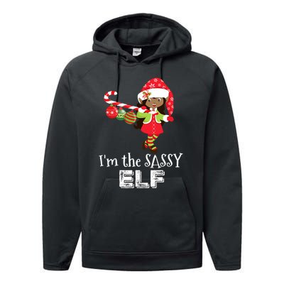 Im The Sassy Elf African American Christmas Performance Fleece Hoodie