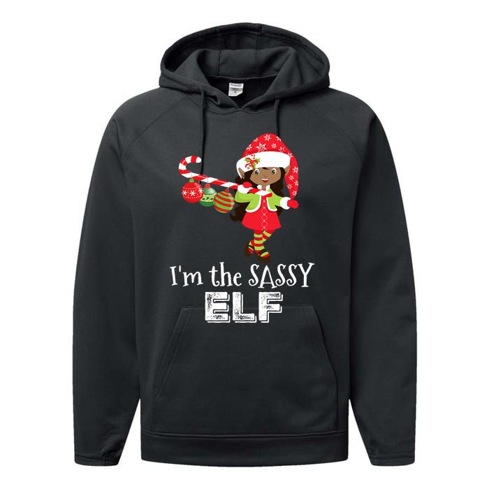 Im The Sassy Elf African American Christmas Performance Fleece Hoodie