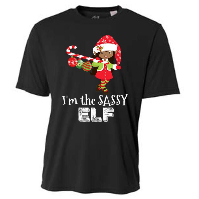 Im The Sassy Elf African American Christmas Cooling Performance Crew T-Shirt