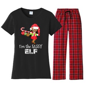 Im The Sassy Elf African American Christmas Women's Flannel Pajama Set