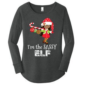 Im The Sassy Elf African American Christmas Women's Perfect Tri Tunic Long Sleeve Shirt