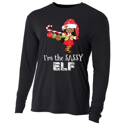 Im The Sassy Elf African American Christmas Cooling Performance Long Sleeve Crew