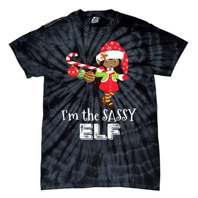 Im The Sassy Elf African American Christmas Tie-Dye T-Shirt