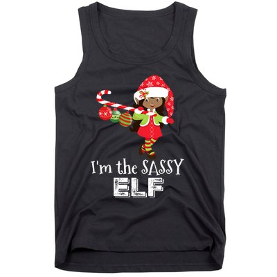 Im The Sassy Elf African American Christmas Tank Top