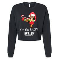 Im The Sassy Elf African American Christmas Cropped Pullover Crew