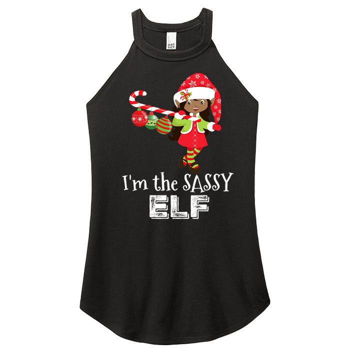 Im The Sassy Elf African American Christmas Women's Perfect Tri Rocker Tank