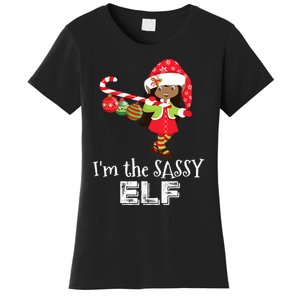 Im The Sassy Elf African American Christmas Women's T-Shirt