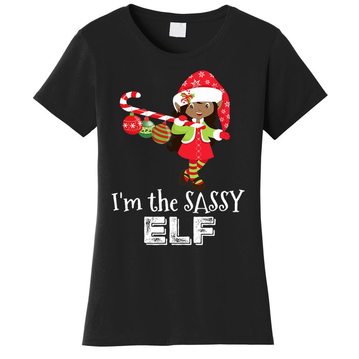 Im The Sassy Elf African American Christmas Women's T-Shirt