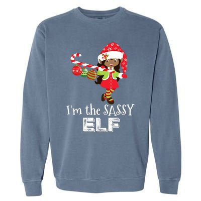 Im The Sassy Elf African American Christmas Garment-Dyed Sweatshirt