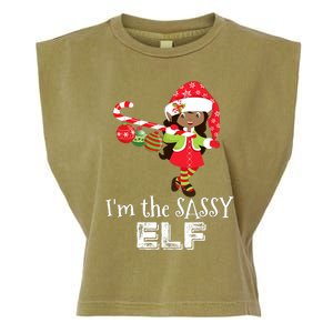 Im The Sassy Elf African American Christmas Garment-Dyed Women's Muscle Tee