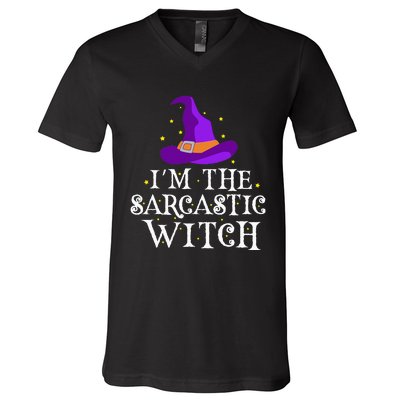 Im The Sarcastic Witch Halloween Costume Witty Witch Top V-Neck T-Shirt