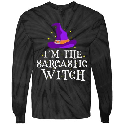 Im The Sarcastic Witch Halloween Costume Witty Witch Top Tie-Dye Long Sleeve Shirt