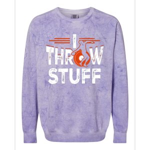 I Throw Stuff Discus Track And Field Athlete Throwers Sport Colorblast Crewneck Sweatshirt