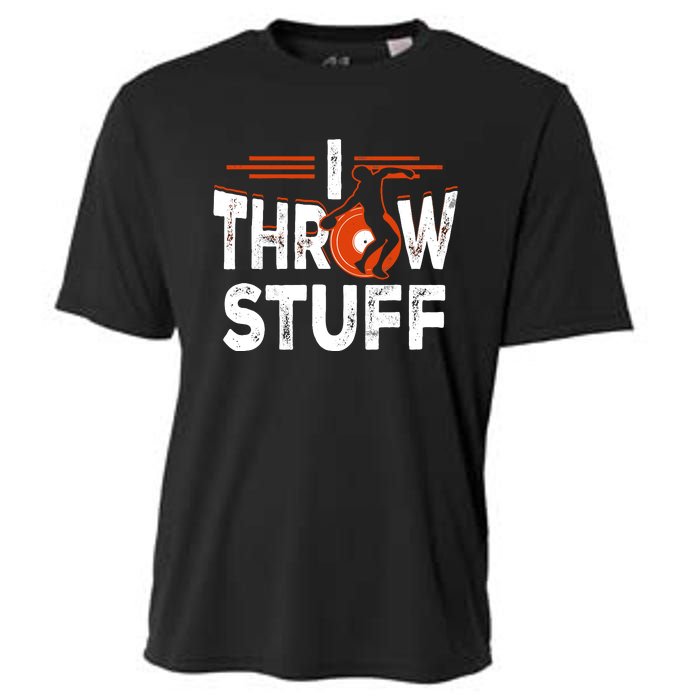 I Throw Stuff Discus Track And Field Athlete Throwers Sport Cooling Performance Crew T-Shirt