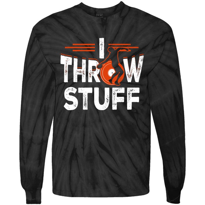 I Throw Stuff Discus Track And Field Athlete Throwers Sport Tie-Dye Long Sleeve Shirt