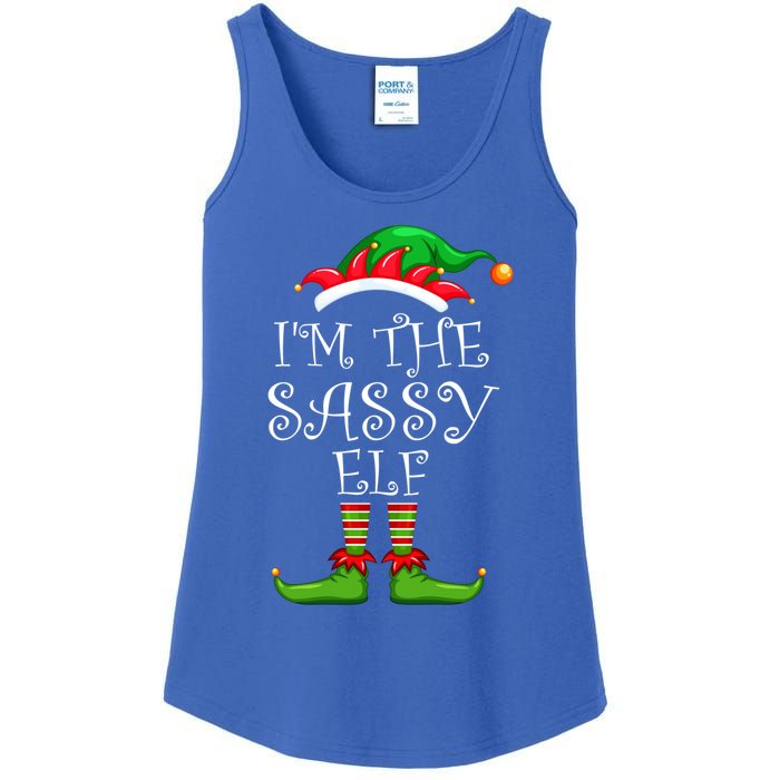 IM The Sassy Elf Gift Matching Family Group Christmas Meaningful Gift Ladies Essential Tank