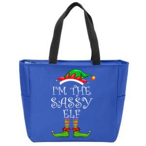 IM The Sassy Elf Gift Matching Family Group Christmas Meaningful Gift Zip Tote Bag