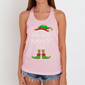 IM The Sassy Elf Gift Matching Family Group Christmas Meaningful Gift Women's Knotted Racerback Tank