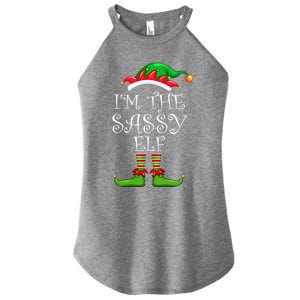 IM The Sassy Elf Gift Matching Family Group Christmas Meaningful Gift Women's Perfect Tri Rocker Tank