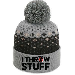 I Throw Stuff Shot Put Athlete Throwing Discus Track Field The Baniff Cuffed Pom Beanie