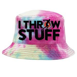 I Throw Stuff Shot Put Athlete Throwing Discus Track Field Tie-Dyed Bucket Hat