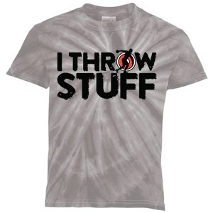 I Throw Stuff Shot Put Athlete Throwing Discus Track Field Kids Tie-Dye T-Shirt