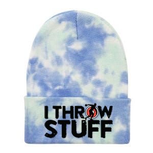 I Throw Stuff Shot Put Athlete Throwing Discus Track Field Tie Dye 12in Knit Beanie