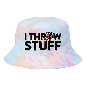 I Throw Stuff Shot Put Athlete Throwing Discus Track Field Tie Dye Newport Bucket Hat