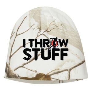 I Throw Stuff Shot Put Athlete Throwing Discus Track Field Kati - Camo Knit Beanie