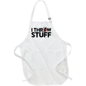 I Throw Stuff Shot Put Athlete Throwing Discus Track Field Full-Length Apron With Pockets