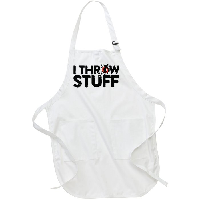 I Throw Stuff Shot Put Athlete Throwing Discus Track Field Full-Length Apron With Pockets