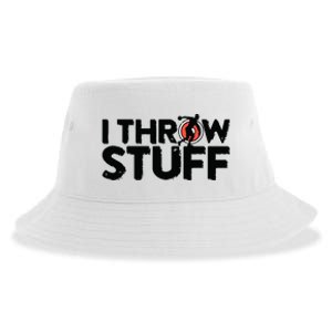 I Throw Stuff Shot Put Athlete Throwing Discus Track Field Sustainable Bucket Hat