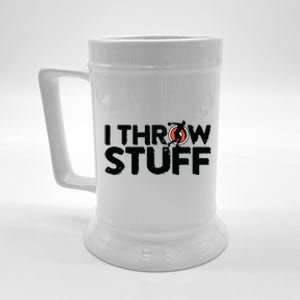 I Throw Stuff Shot Put Athlete Throwing Discus Track Field Beer Stein