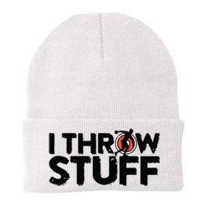 I Throw Stuff Shot Put Athlete Throwing Discus Track Field Knit Cap Winter Beanie