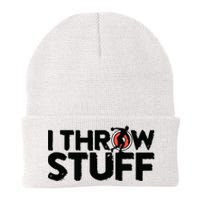 I Throw Stuff Shot Put Athlete Throwing Discus Track Field Knit Cap Winter Beanie