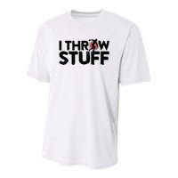 I Throw Stuff Shot Put Athlete Throwing Discus Track Field Youth Performance Sprint T-Shirt