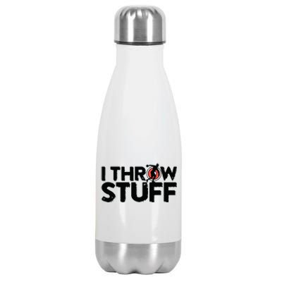 I Throw Stuff Shot Put Athlete Throwing Discus Track Field Stainless Steel Insulated Water Bottle