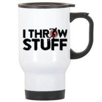 I Throw Stuff Shot Put Athlete Throwing Discus Track Field Stainless Steel Travel Mug