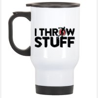 I Throw Stuff Shot Put Athlete Throwing Discus Track Field Stainless Steel Travel Mug