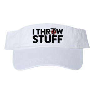 I Throw Stuff Shot Put Athlete Throwing Discus Track Field Valucap Bio-Washed Visor