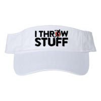 I Throw Stuff Shot Put Athlete Throwing Discus Track Field Valucap Bio-Washed Visor