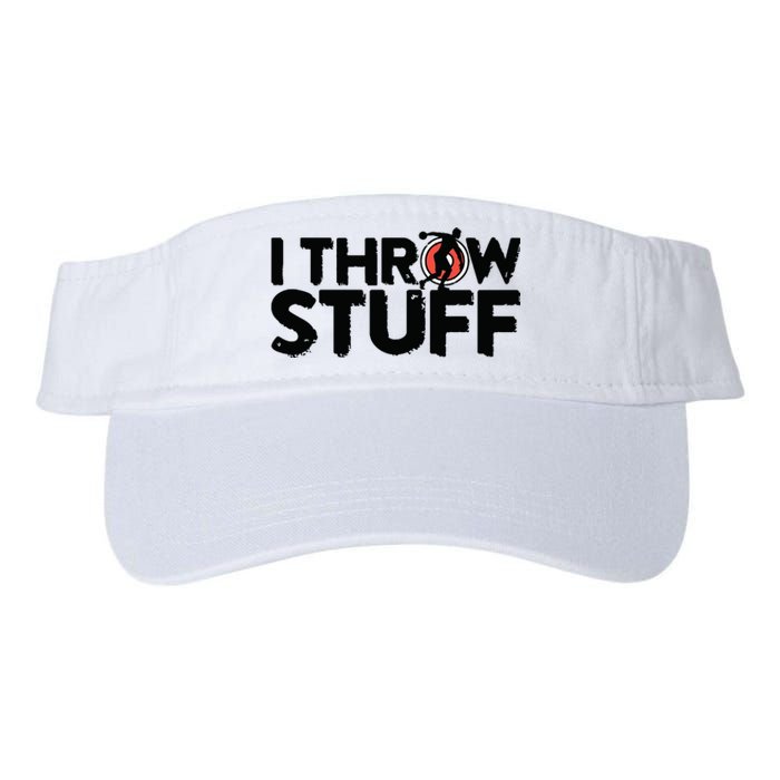 I Throw Stuff Shot Put Athlete Throwing Discus Track Field Valucap Bio-Washed Visor