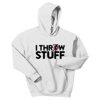 I Throw Stuff Shot Put Athlete Throwing Discus Track Field Kids Hoodie