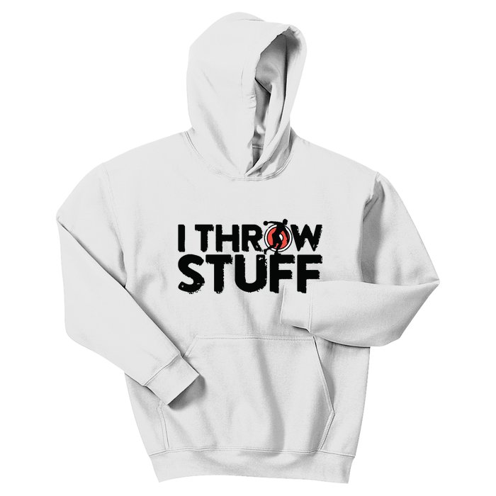 I Throw Stuff Shot Put Athlete Throwing Discus Track Field Kids Hoodie