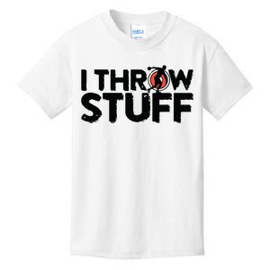 I Throw Stuff Shot Put Athlete Throwing Discus Track Field Kids T-Shirt