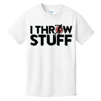 I Throw Stuff Shot Put Athlete Throwing Discus Track Field Kids T-Shirt