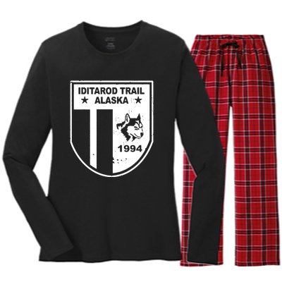 Iditarod T Shirt Iditarod Trail Shirt Alaska Sled Dog Shirt Vintage T Shirt Women's Long Sleeve Flannel Pajama Set 