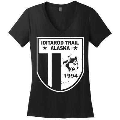 Iditarod T Shirt Iditarod Trail Shirt Alaska Sled Dog Shirt Vintage T Shirt Women's V-Neck T-Shirt